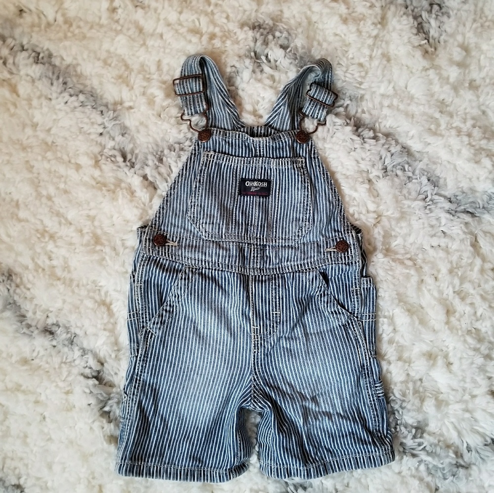 Oshkosh bgosh baby railroad striped overalls 18m